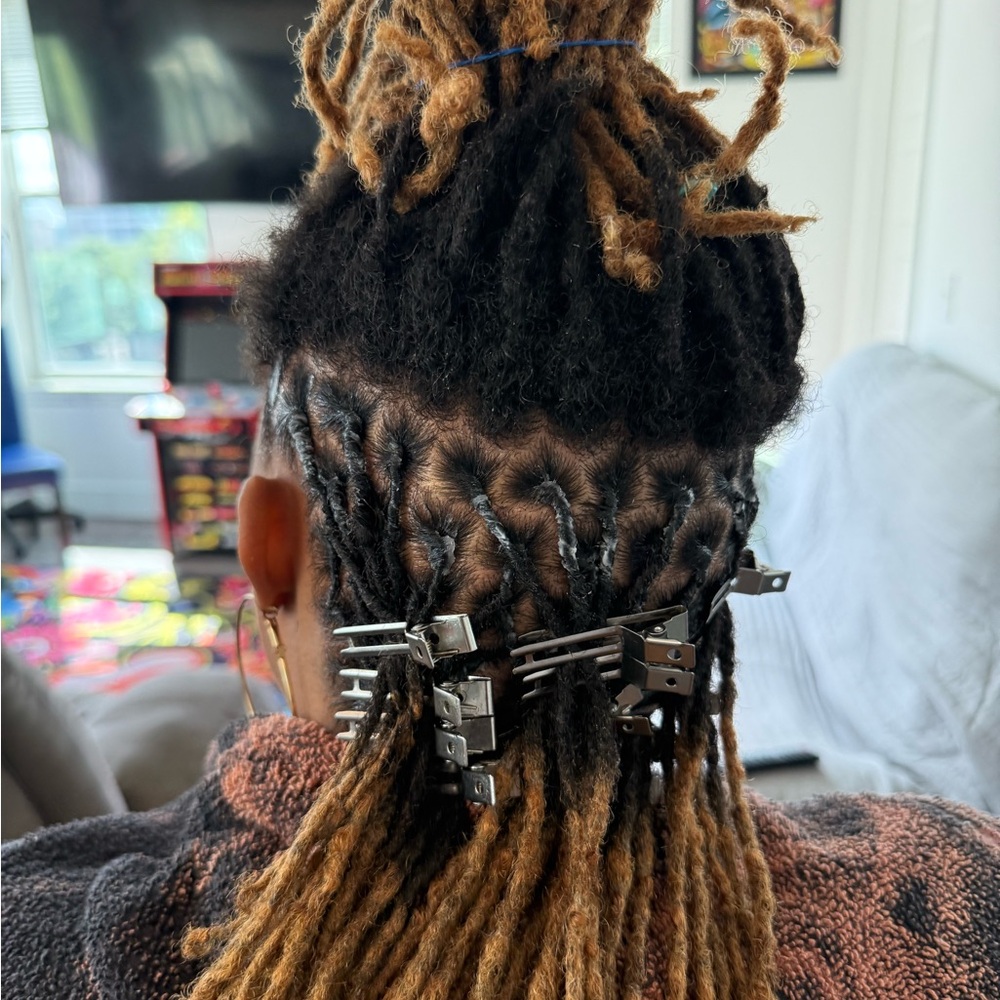 Silver Locs with Decorative Styling